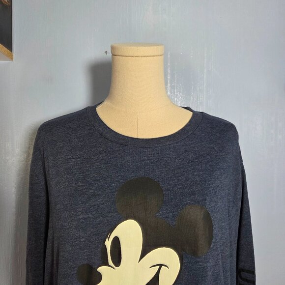 Disney Mickey Mouse Extra Large Heathered Blue Longsleeve Original Mickey Tee - Picture 2 of 10